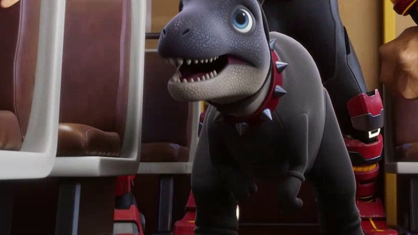 《量子战队之恐龙守护第二季》第21集看点： 惊险！跟科技龙在电车上战斗也太吓人了！