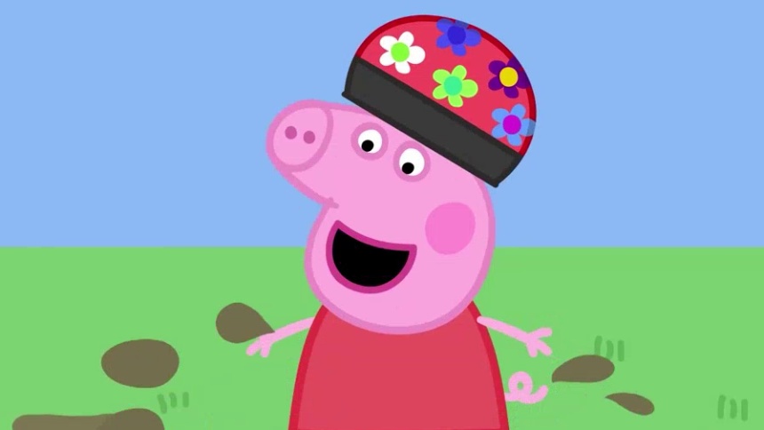 佩奇掌握不了跳跳杆，跳泥坑快乐翻倍